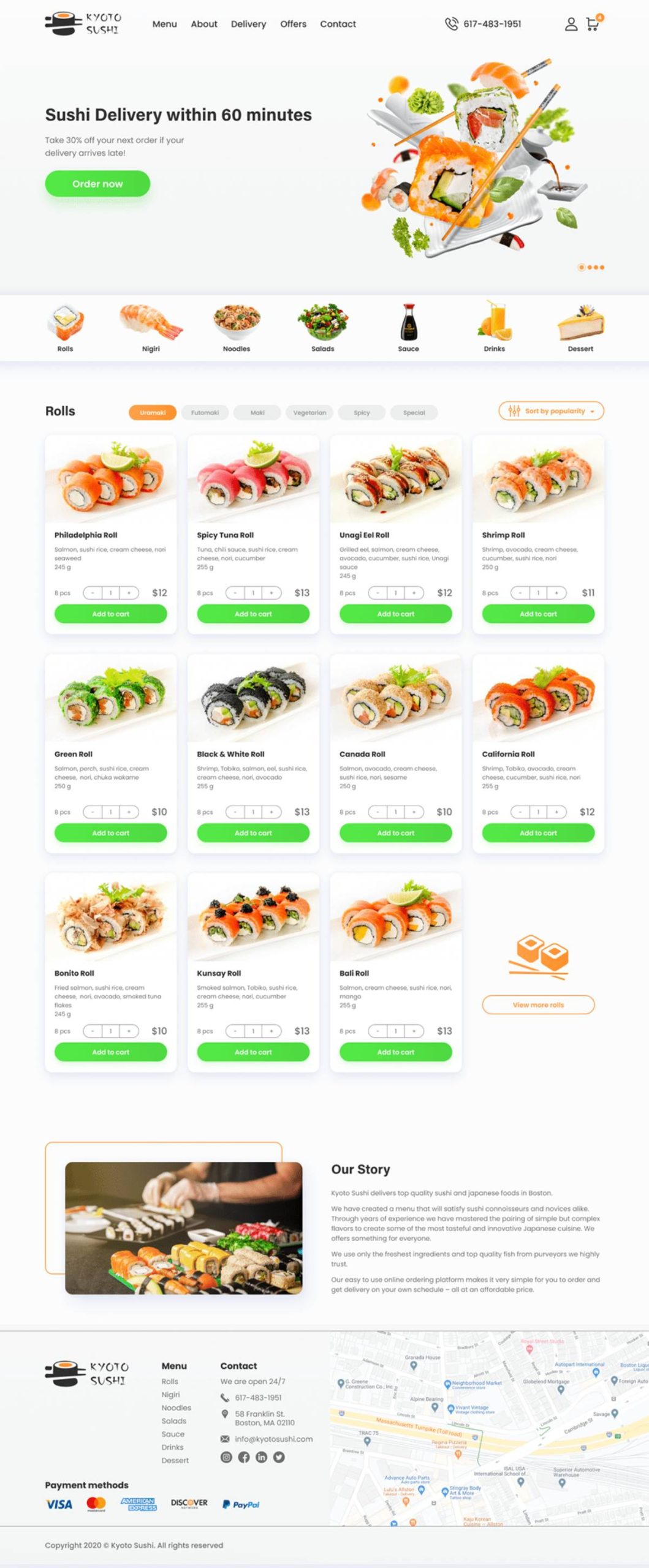 creative fast food website design 
