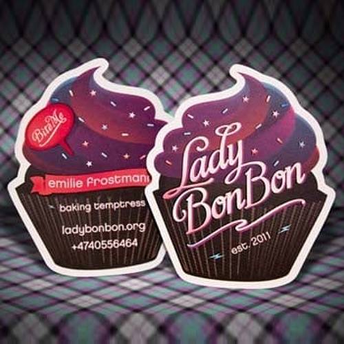 custom die cut business card