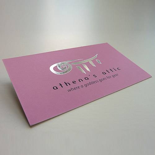 silver foil business card design